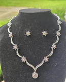 Swarovski Crystal Floral Pendant Necklace & Earring Set