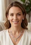 Swarovski Crystal Floral Pendant Necklace & Earring Set