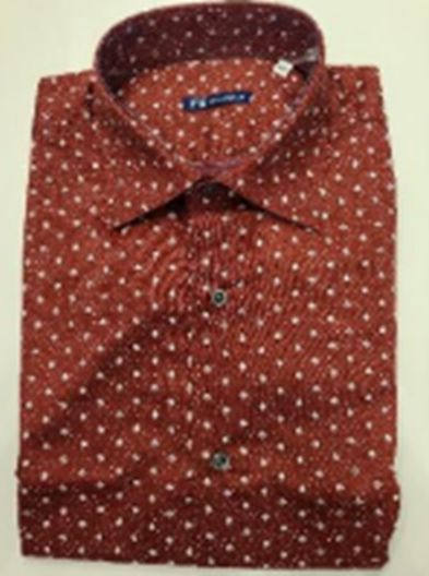 FB Fashion Men’s Dress Shirt FB Art. Twill Stamp (Red) Sizes: M