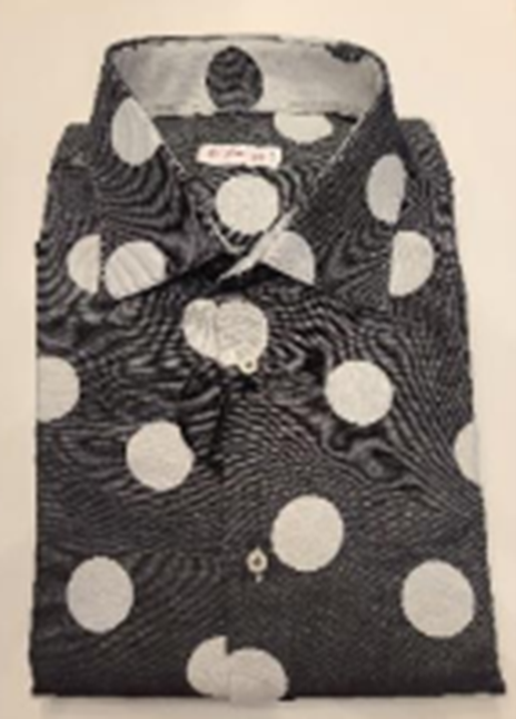 Re Ferdinando Slim Men’s Dress Shirt Grey w/Polka Dot (White Dot) Sizes: XXL