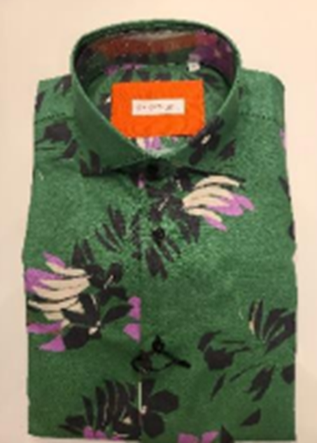 Re Ferdinando Slim Men’s Dress Shirt Green Multi Pattern (Green) Sizes: M