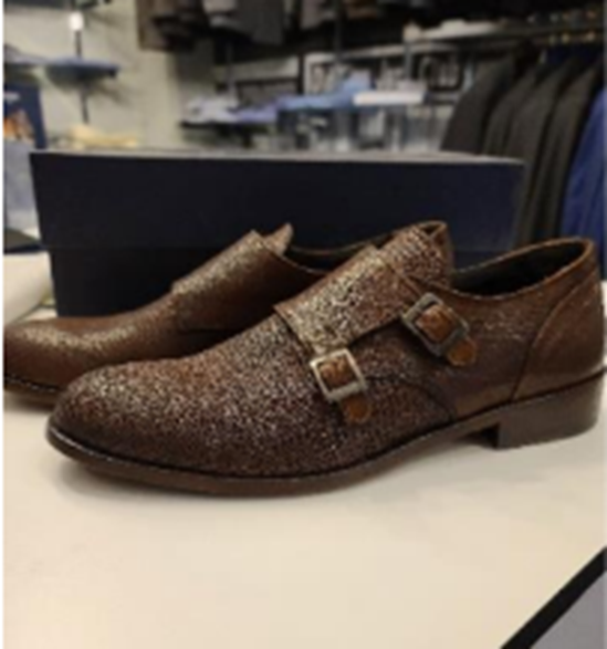 Platinium Line Leather Shoe - Articolo Bufalo Cuoio Brown  Size 44 (10.5)