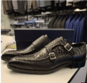 Platinium Line Leather Shoe - Saffiano Nero  Size 44 (10.5)