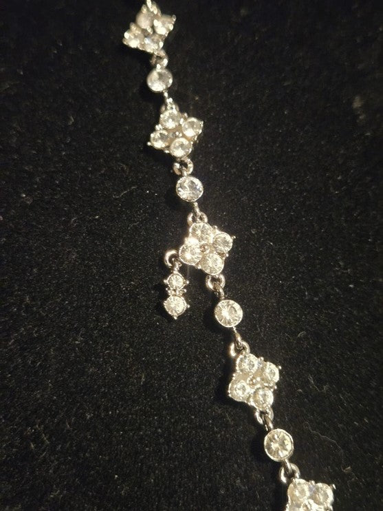 Silver-Plated Necklace & Earring Set with Swarovski Crystals