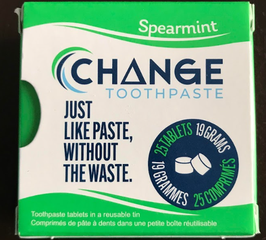 Spearmint Change Toothpaste Tablets, Travel Tin