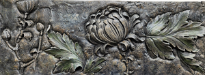 Cast concrete Chrysanthemum plaque