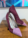 Purple Suede Leather Closed Toe Heels - SIZE EU 37/US 6.5