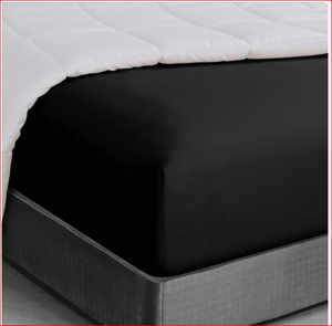 Swift Home Luxury Double Fitted Sheet - Black