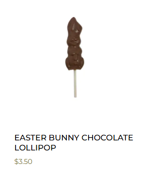 Easter Bunny Chocolate Lollipop