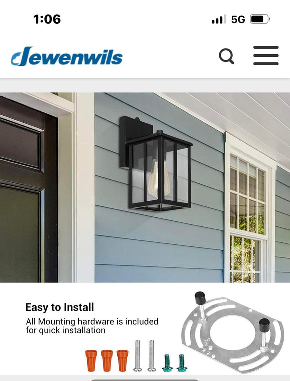 DEWENWILS Outdoor Wall Light with Dusk to Dawn Sensor