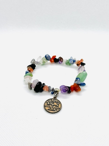 Crystal Bracelet - Multi Coloured with Pendant