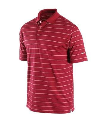 NIKE Men's Tech Core Stripe Golf Polo Shirt, Varsity Red,   Large