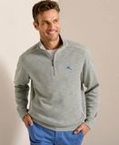 Tommy Bahama Tobago Bay Half-Zip Sweatshirt | Smokey Grey - 3XL