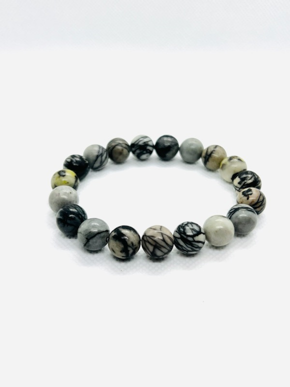 Crystal Bracelet - Black and Grey Beads