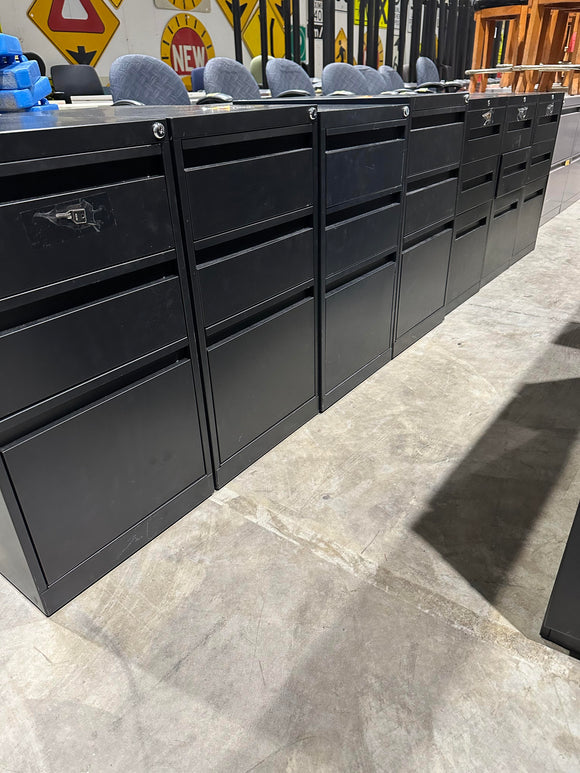 Black Pedestal Cabinets with 3 Drawers -Slightly Used