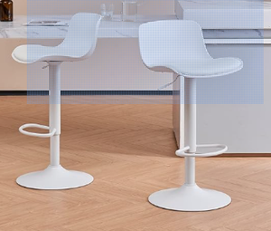 Set of 4 Modern White Bar Stools