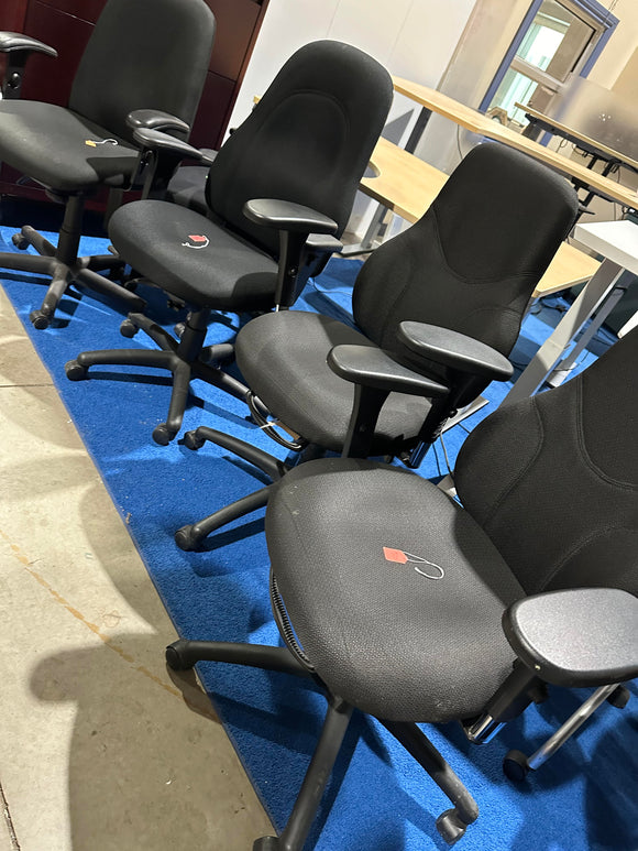 Black padded/Cloth Office Chairs (not matching) -Slightly Used