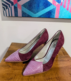 Purple Suede Leather Closed Toe Heels - SIZE EU 37/US 6.5