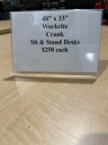 Sit/Stand Crank Desks -Slightly Used