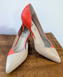 Vermilion and Cream Closed Toe Heels - SIZE EU 39/US 8.5