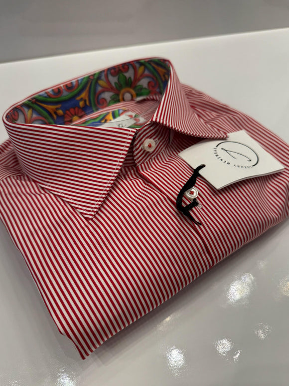 Red Striped Dress Shirt - Medium - 25% OFF