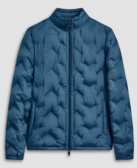 Bugatchi Chevron Quilted Jacket  Teal   XL