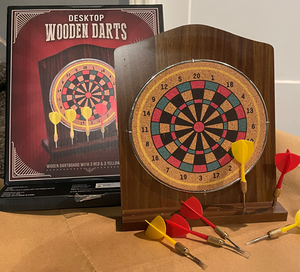 Desktop wooden dart board