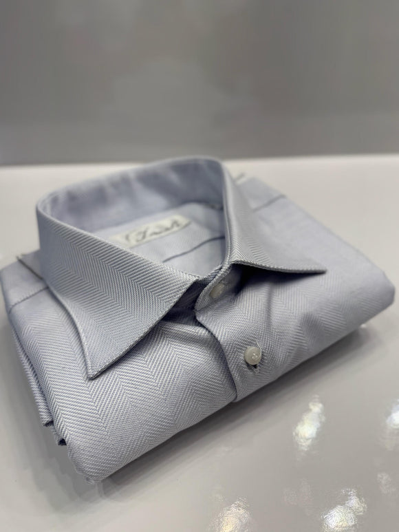 Blue Pink Dot Dress Shirt - Large - 25% OFF