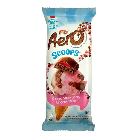 Aero Scoops Family sized bars 105g - Case of 15 - Choco Strawberry