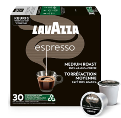 Case  of 30 Lavazza Espresso Medium Roast K-Cups