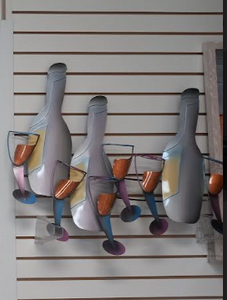 3D Metal Wall Art - Wine Bottles