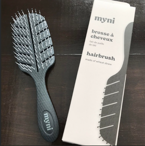 Myni Wheat Straw Hair Brush, Black