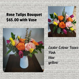 Rose/Tulip in Easter Color Vase