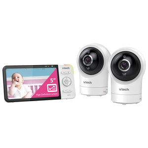 VTech 5" Wi-Fi Video Baby Monitor with 2 Cameras, Night Vision & Two-Way Communication (RM5764-2HD)