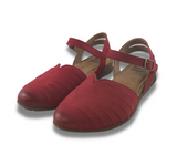 Earth Origins Red Leather Close Toe Sandal - Women's 10