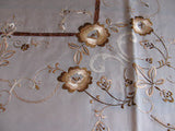 Bronze Silk Embroidery Tablecloth + 12 Napkins