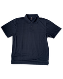 Luxury Knit Collection Horizontal Golf Shirt, Black - Mens Large