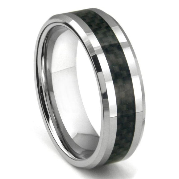 Tungsten Ring with Carbon Fiber Inlay - Size 12
