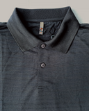 Luxury Knit Collection Horizontal Golf Shirt, Black - Mens Large
