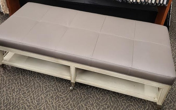 Leather and Showwood Cocktail Ottoman from Vanguard