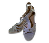 Metallic Silver Strappy Sandals - Women's 7