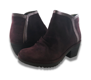Fly London Burgundy Suede Ankle Boot - Women's 9-9.5