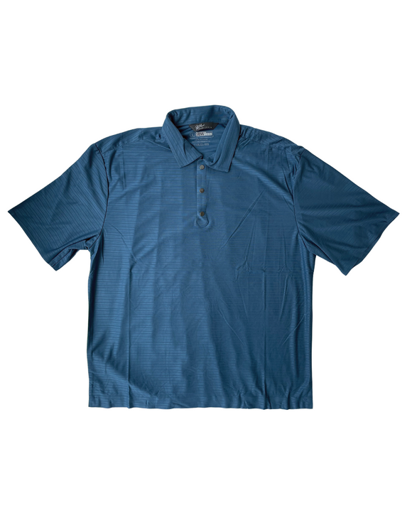 Sew Less Apparel Technology Luxury Knit Golf Shirt, Blue - Mens Large
