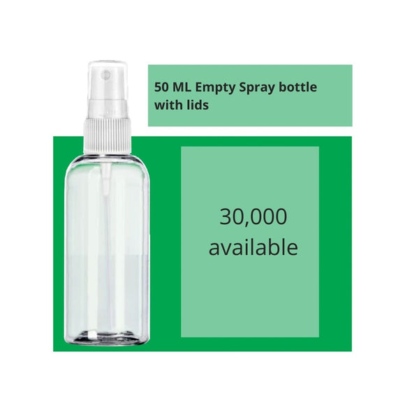 30,000 Empty 50 ml Spray Pump Bottles