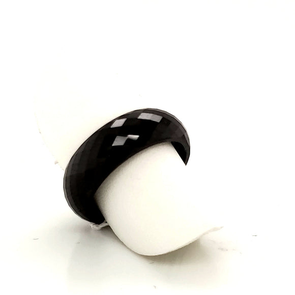Ultimate Ceramic Faceted Black Ceramic Ring - Various Sizes