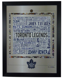 Framed Toronto Maple Leaf Player Word Art