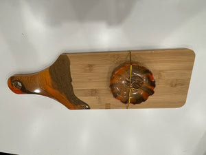 Epoxy Charcuterie Board, Matching Dish (Gold)