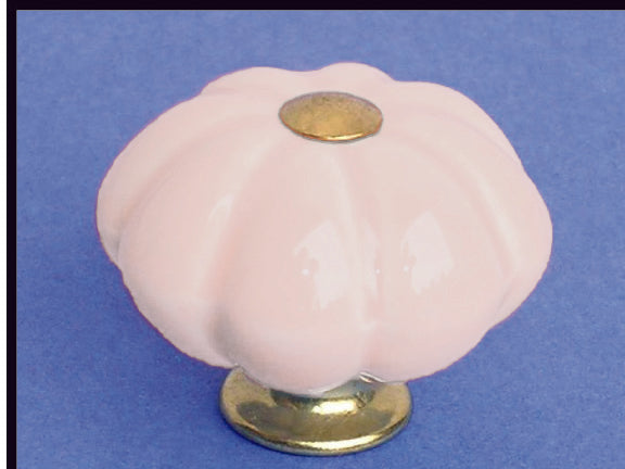 Glazed Ceramic and Brass Knob - Ivory (28mm Diameter)