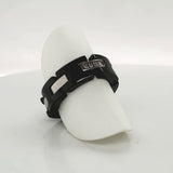 Ultimate Ceramic Faceted Black ceramic and Steel Flexible Ring with 4 Diamonds - Various Sizes