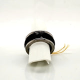 Ultimate Ceramic Faceted Black Ceramic and Steel Ring - Size 12.5